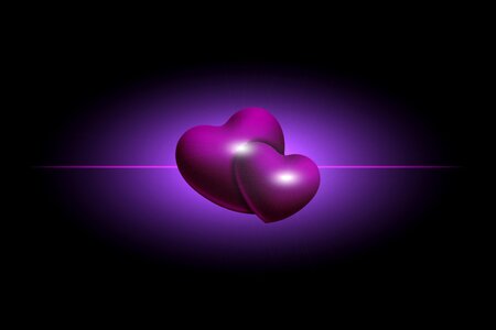 Heart shaped purple symbol. Free illustration for personal and commercial use.
