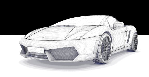 Auto automobile wireframe. Free illustration for personal and commercial use.