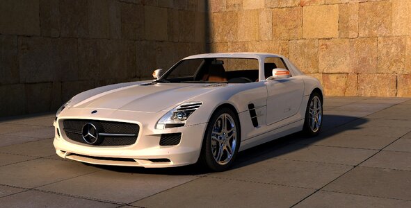 Mercedes auto sports car. Free illustration for personal and commercial use.