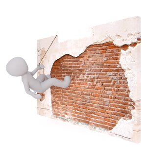 Help wall running away. Free illustration for personal and commercial use.