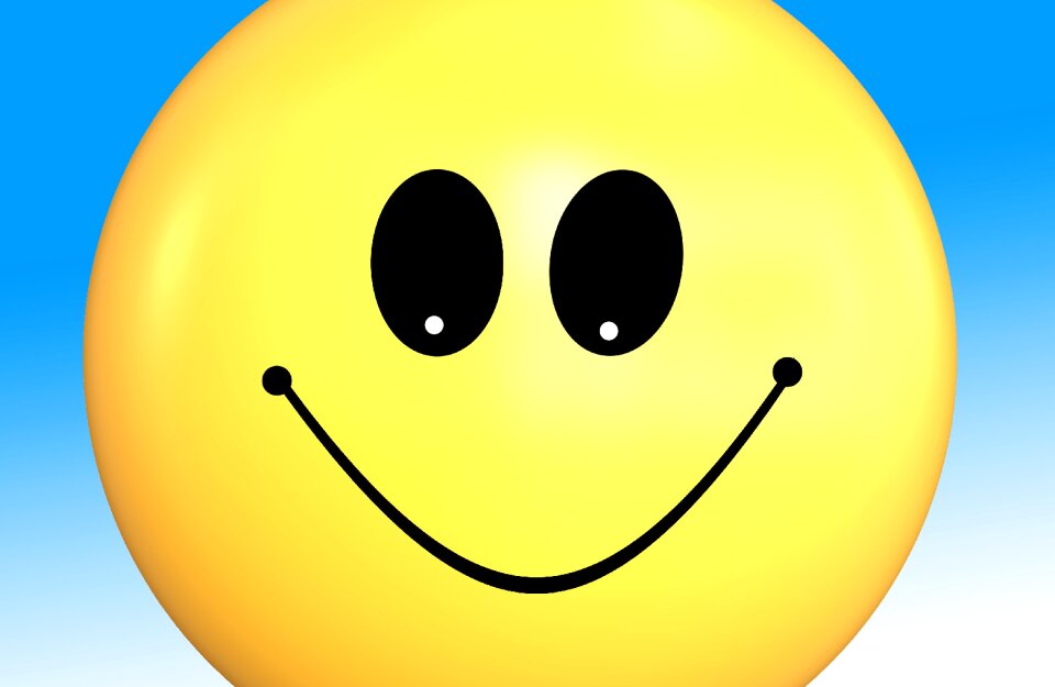 Happy emoticon face. Free illustration for personal and commercial use.