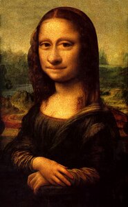 Expression mona lisa smile. Free illustration for personal and commercial use.