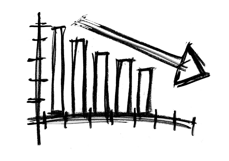 Down trend downturn. Free illustration for personal and commercial use.