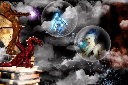 Magic man books. Free illustration for personal and commercial use.