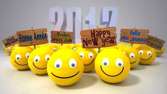 New year smiley yellow. Free illustration for personal and commercial use.
