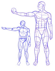 Standing person muscular. Free illustration for personal and commercial use.
