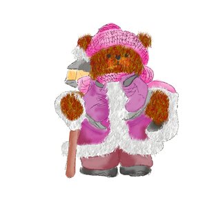 Pink bear Free illustrations. Free illustration for personal and commercial use.