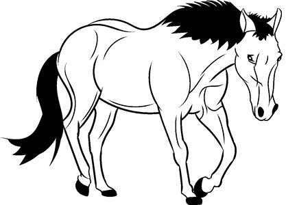 Outline horse symbol. Free illustration for personal and commercial use.