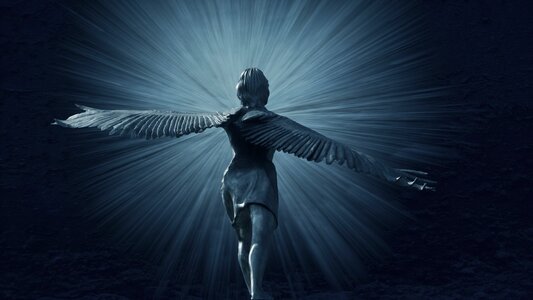 Guardian angel wing sky. Free illustration for personal and commercial use.