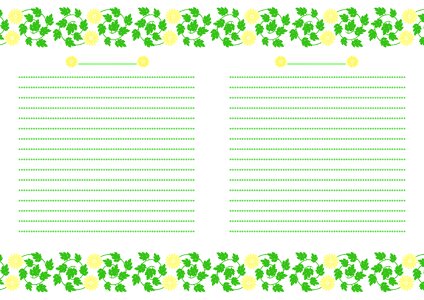 Green the dotted line lined paper. Free illustration for personal and commercial use.