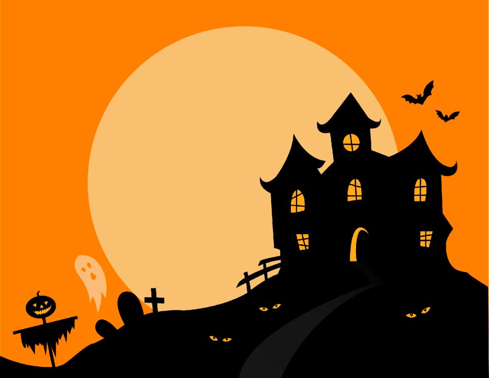 Scary spooky holiday. Free illustration for personal and commercial use.