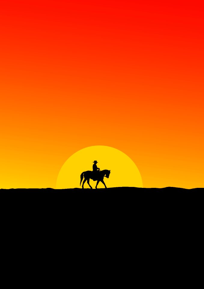 Nature silhouette western. Free illustration for personal and commercial use.