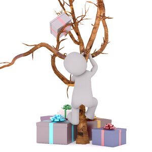 Gift tree 3dman 3d. Free illustration for personal and commercial use.