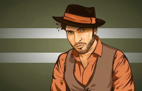 Man hatter model. Free illustration for personal and commercial use.