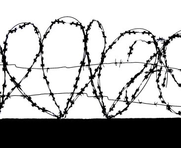 Barbed wire fencing fence. Free illustration for personal and commercial use.