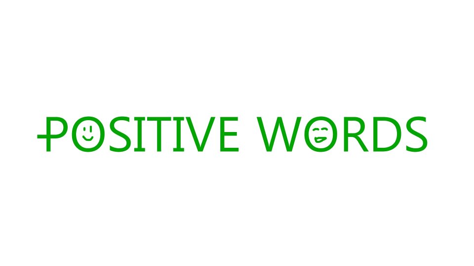 Text green positive language. Free illustration for personal and commercial use.