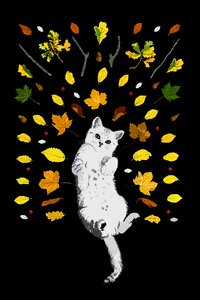 Leaves fall pet. Free illustration for personal and commercial use.