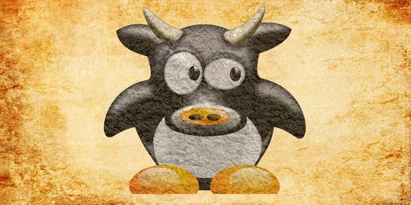 Cow milk cattle oxen. Free illustration for personal and commercial use.