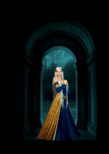 Renaissance medieval queen. Free illustration for personal and commercial use.