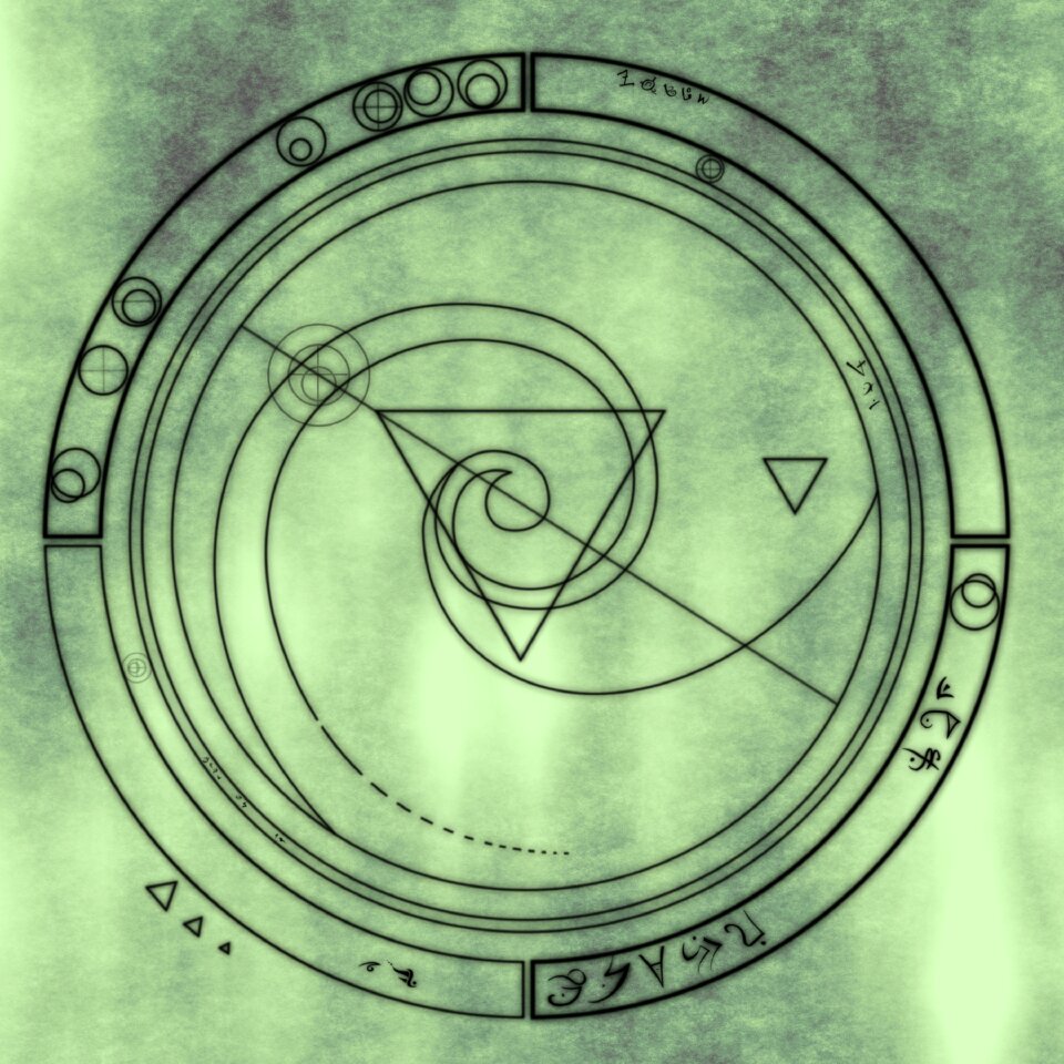 Mystic esoteric alchemy. Free illustration for personal and commercial use.