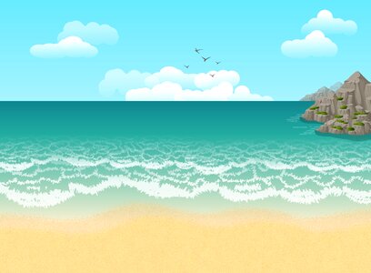 Beira mar landscape sol. Free illustration for personal and commercial use.