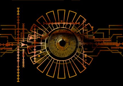 Iris recognition security authentication. Free illustration for personal and commercial use.