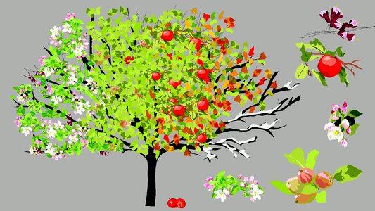Spring summer autumn. Free illustration for personal and commercial use.