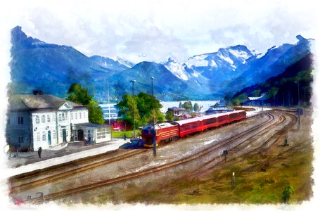 Fjords ruama railway. Free illustration for personal and commercial use.