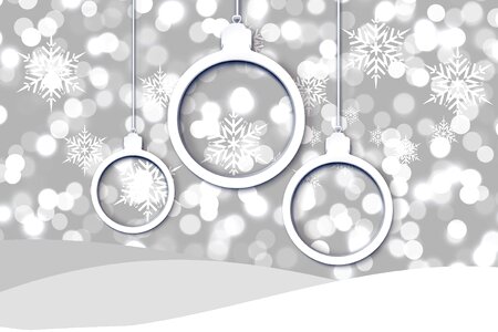 White bokeh weihnachtsbaumschmuck. Free illustration for personal and commercial use.