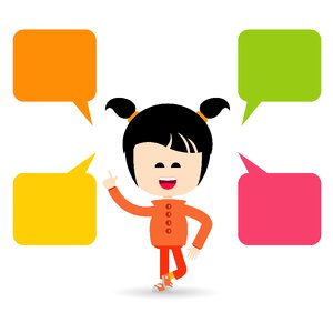 Colorful clipart chat. Free illustration for personal and commercial use.