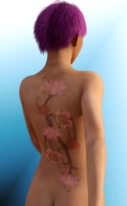 Floral figure hair. Free illustration for personal and commercial use.
