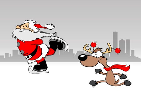 Santa claus reindeer Free illustrations. Free illustration for personal and commercial use.