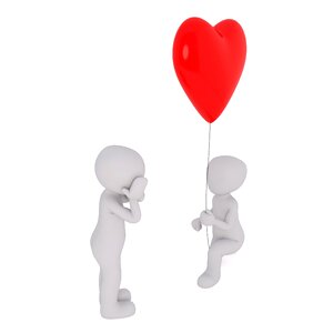 Balloon greeting card together. Free illustration for personal and commercial use.