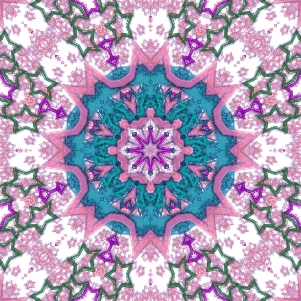 Mandala art kaleidoscope blue. Free illustration for personal and commercial use.