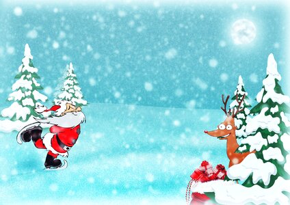 Gifts santa claus christmas card. Free illustration for personal and commercial use.