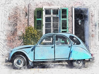 Old timer duck citroen. Free illustration for personal and commercial use.