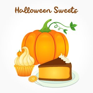 Cake orange pumpkin. Free illustration for personal and commercial use.