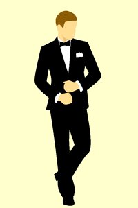 Fashion tuxedo groom. Free illustration for personal and commercial use.