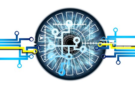 Iris recognition security authentication. Free illustration for personal and commercial use.