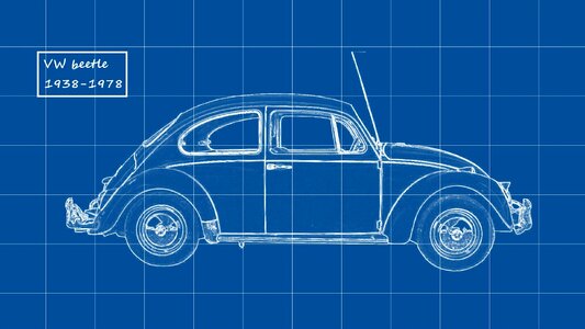 Vehicle oldtimer beetle. Free illustration for personal and commercial use.