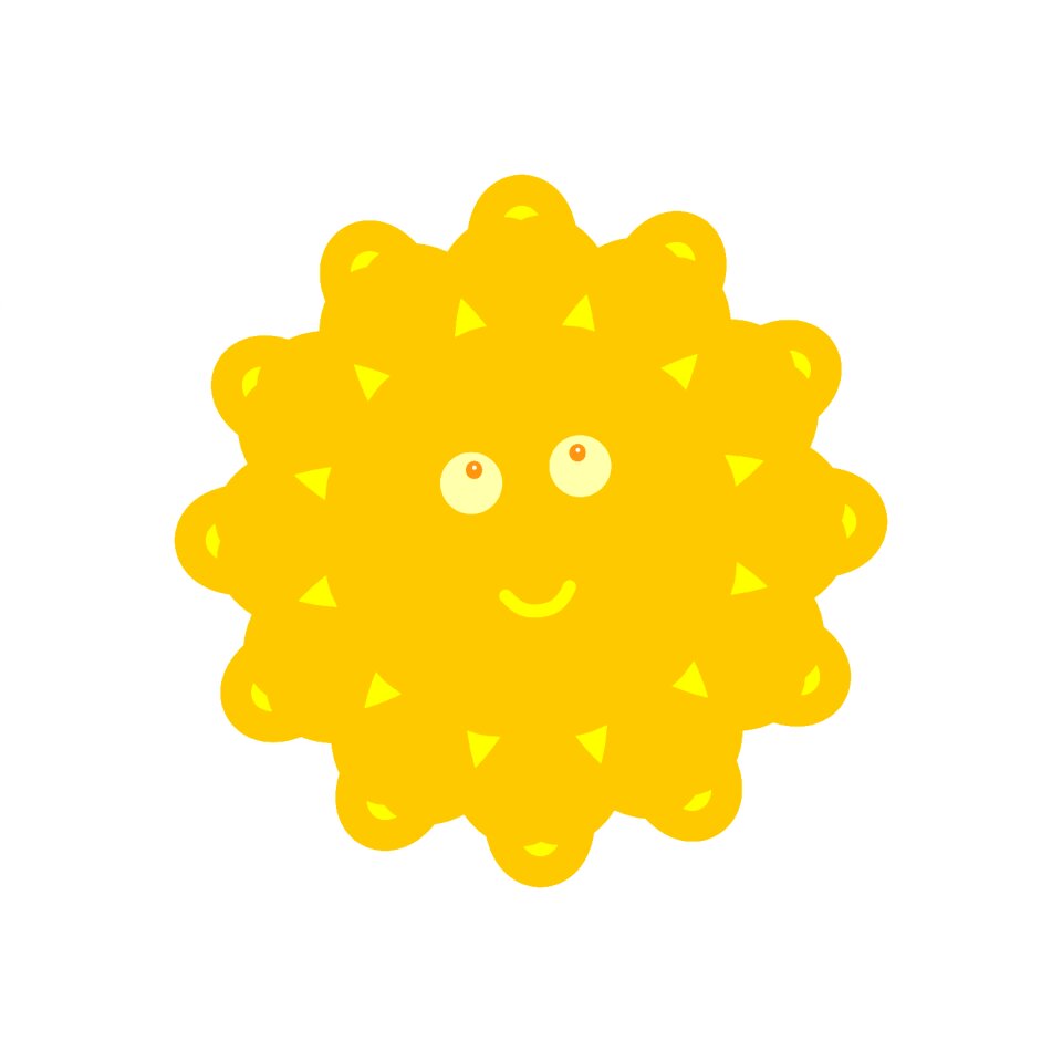 Yellow children's rays. Free illustration for personal and commercial use.
