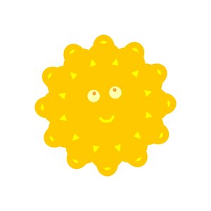 Yellow children's rays. Free illustration for personal and commercial use.