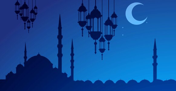 Night islamic shikh. Free illustration for personal and commercial use.