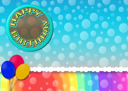 Happy birthday air bubbles birthday card. Free illustration for personal and commercial use.