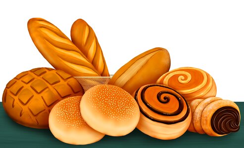 Bakery foodstuff eat. Free illustration for personal and commercial use.