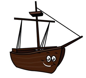 Boat cartoon drawing. Free illustration for personal and commercial use.