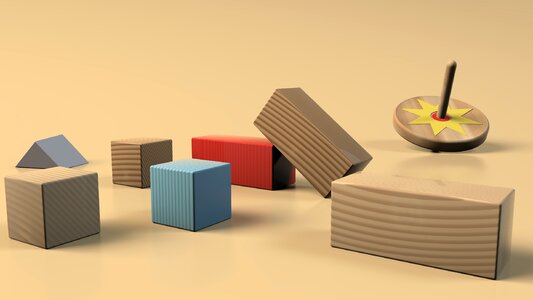 Play wooden toys game blocks. Free illustration for personal and commercial use.