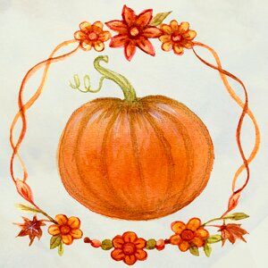 Halloween watercolor harvest. Free illustration for personal and commercial use.