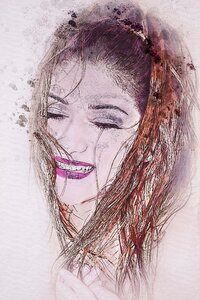 Pretty woman portrait. Free illustration for personal and commercial use.