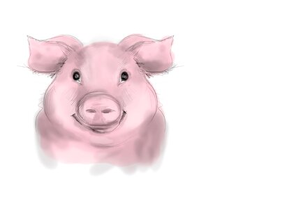 Cute pig luck. Free illustration for personal and commercial use.